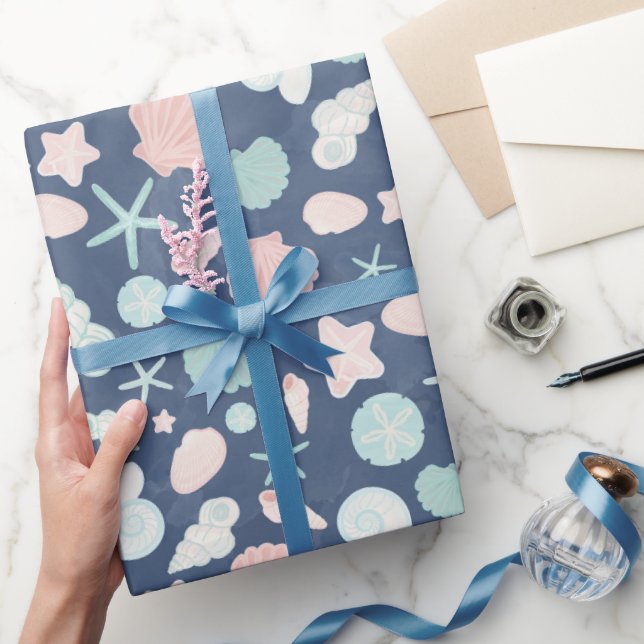 seashells pattern wrapping paper (Gifting)