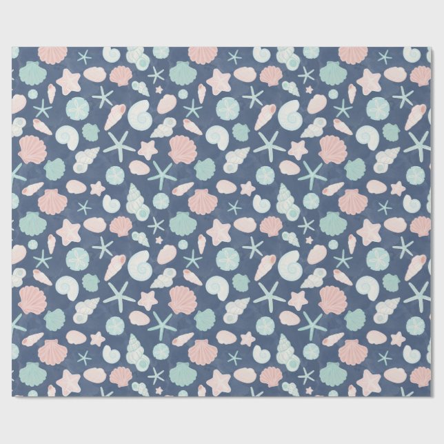 seashells pattern wrapping paper (Flat)