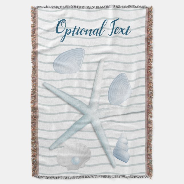 Seashells & Pearls Throw Blanket (Front Vertical)