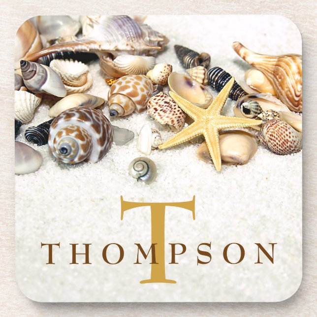 Seashells Personalised Coasters (Front)