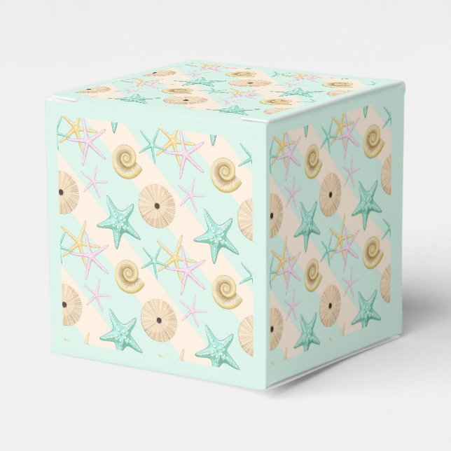 Seashells Retro Pastel Sea Life Favour Box (Front Side)