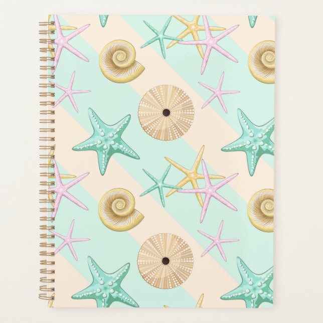 Seashells Retro Pastel Sea Life Planner (Front)