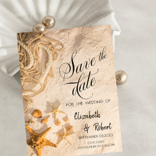 Seashells Rope Sand Save The Date