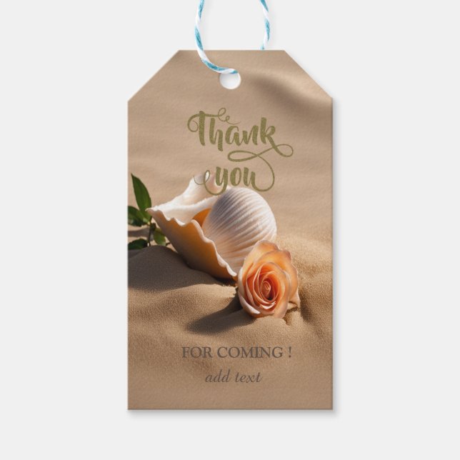 Seashells Rose Sand Gift Tags (Front)