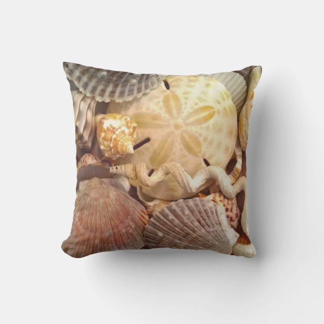 Seashells Sand Dollar Beach Theme Cushion (Front)