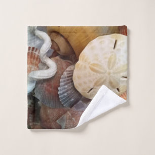 Seashells Sand Dollar Pattern Wash Cloth