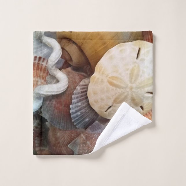 Seashells Sand Dollar Pattern Wash Cloth (Wash Cloth)