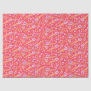 Seashells Sea Shells Mollusk Nautical Pattern Red Tissue Paper