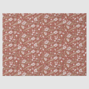 Seashells Sea Shells Nautical Pattern Terracotta Tissue Paper