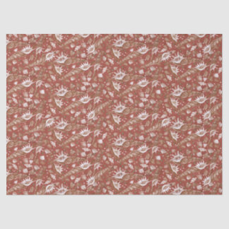 Seashells Sea Shells Nautical Pattern Terracotta Tissue Paper