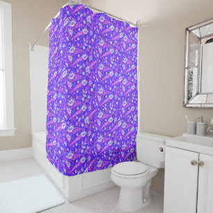 Seashells Sea Shells Nautical Pattern Ultramarine Shower Curtain