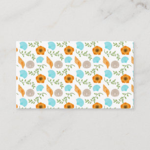 Seashells Sea Snail Orange Flower Green Leaves Business Card