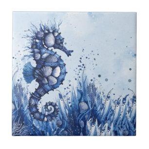 Seashells Seahorse Ceramic Tile