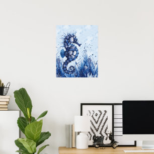 Seashells Seahorse Poster