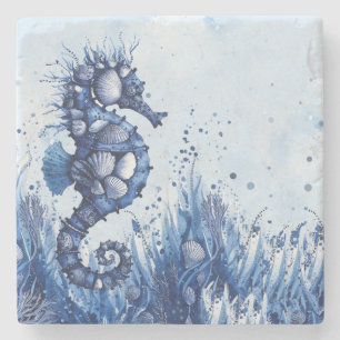 Seashells Seahorse Stone Coaster