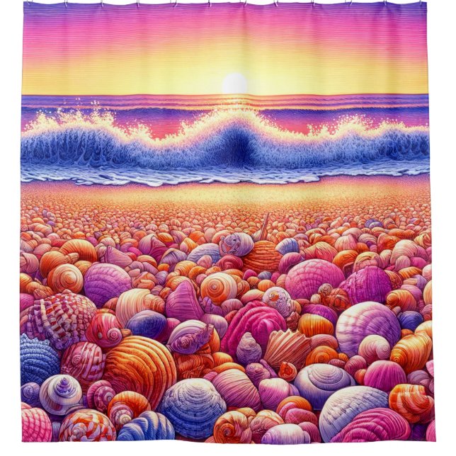 Seashells Shower Curtain (Front)
