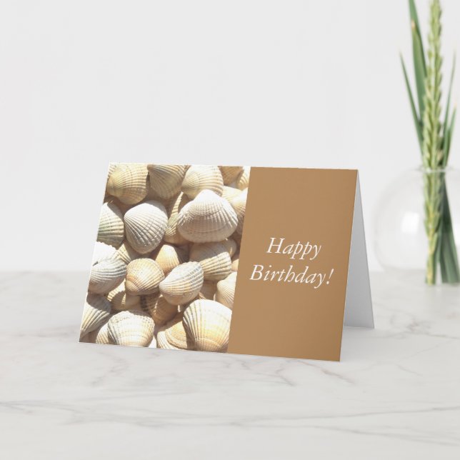 Seashells Summer, Happy Birthday Congratulations Card (Front)