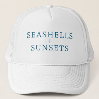 Seashells & Sunsets Hat Vacation Beach Custom Cap