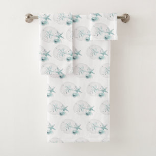 Seashells Turquoise Bath Towel Set