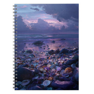 Seashells Twilight Ocean Shore Notebook