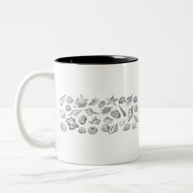 Seashells Two-Tone Coffee Mug (Left)