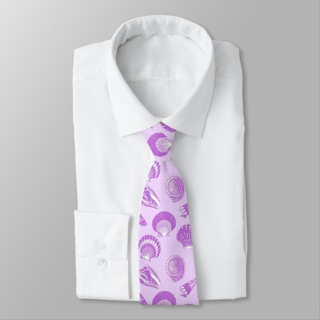 Seashells - violet and white tie (Tied)