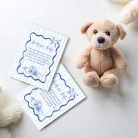 Seashells wavy stripes baby shower book request