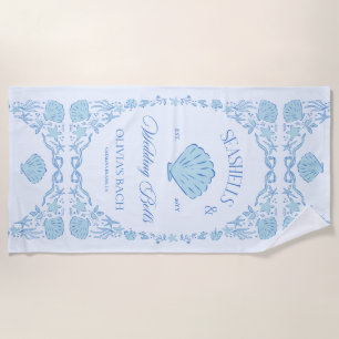 Seashells & Wedding Bells Bachelorette Beach Towel