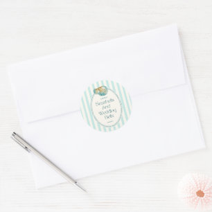 Seashells & wedding bells bachelorette classic round sticker