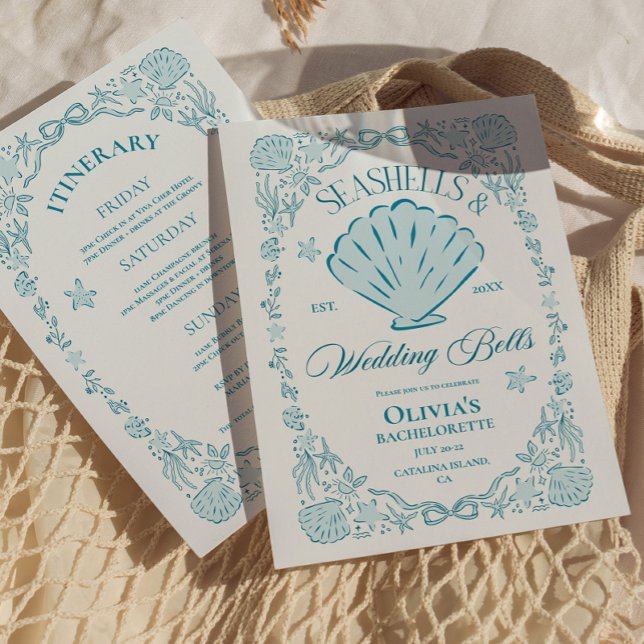 Seashells & Wedding Bells Bachelorette Invitation (Seashells & Wedding Bells Bachelorette Invitation)