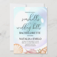Seashells Wedding Bells Bachelorette Invitations 