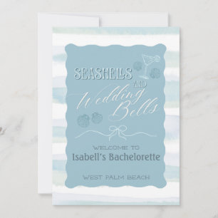Seashells & Wedding Bells Bachelorette Itinerary  Invitation