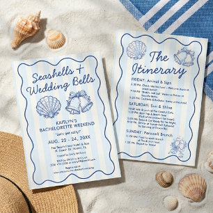Seashells & Wedding Bells Bachelorette Itinerary Invitation