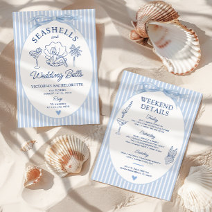 Seashells & Wedding Bells Bachelorette Itinerary  Invitation