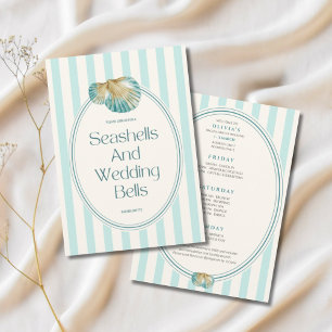 Seashells & wedding bells bachelorette itinerary invitation