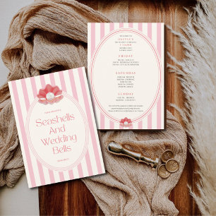 Seashells & wedding bells bachelorette itinerary invitation
