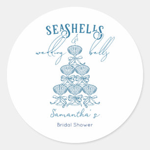 Seashells & Wedding Bells Bachelorette Party Classic Round Sticker