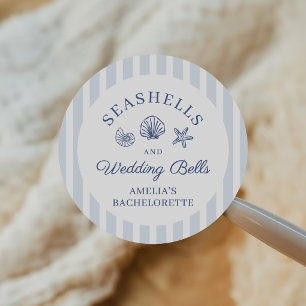Seashells & Wedding Bells Bachelorette Weekend Classic Round Sticker