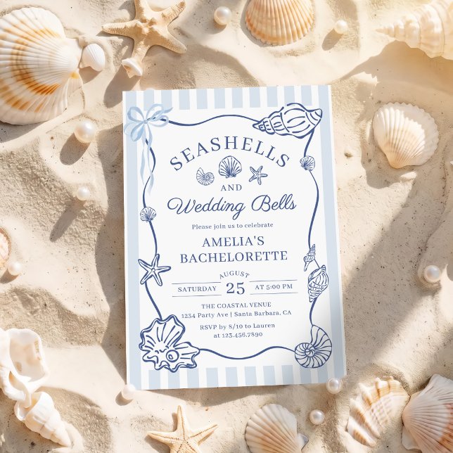 Seashells & Wedding Bells Bachelorette Weekend Invitation (Creator Uploaded)