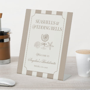 Seashells Wedding Bells Bachelorette Welcome Sign