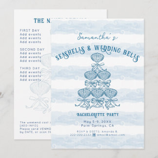 Seashells & Wedding Bells Beach Bachelorette Party Invitation