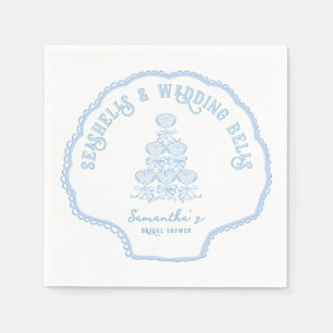 Seashells & Wedding Bells Beach Bachelorette Party Napkin