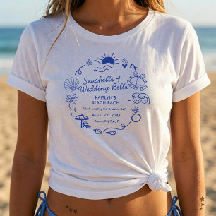 Seashells & Wedding Bells Beach Bachelorette Party T-Shirt