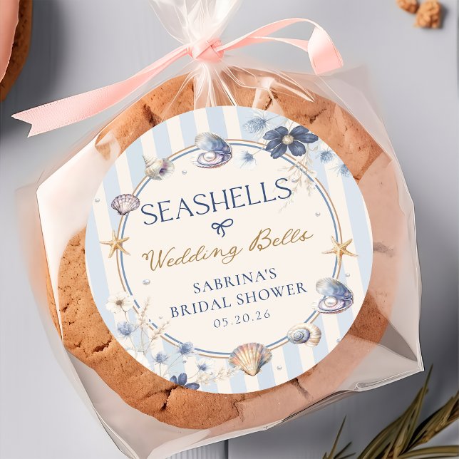 Seashells & Wedding Bells Bridal Shower Sticker (Creator Uploaded)