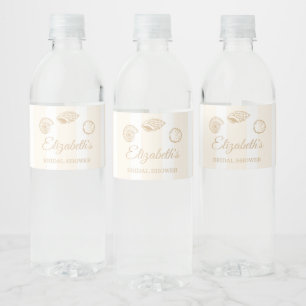 Seashells & Wedding Bells Bridal Shower Water Bottle Label