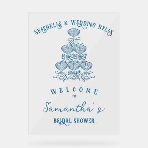 Seashells Wedding Bells Coastal Bachelorette Party Acrylic Sign