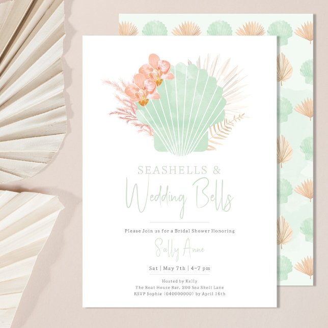Seashells & Wedding Bells Ocean Bridal Shower  Invitation (Creator Uploaded)