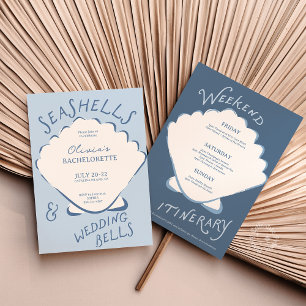 Seashells & Wedding Bels Bachelorette Itinerary Invitation