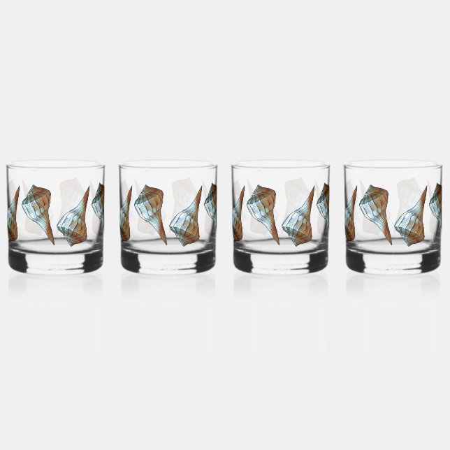 Seashells Whiskey Glass (Front)