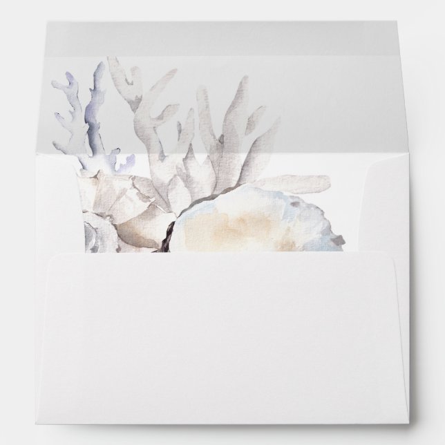 Seashells & White Floral 5 Envelope (Back (Bottom))